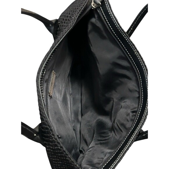 The‎ Sak Elliott Luca Crochet Bag Double Leather Handles NWOT Black - Picture 4 of 7